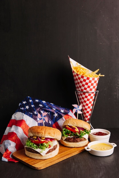 Foto gratuita dos hamburguesas americanas