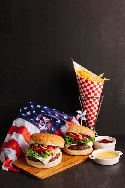 Dos hamburguesas americanas