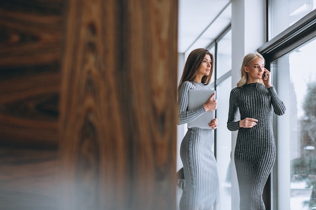 Dos mujeres de negocios con la computadora