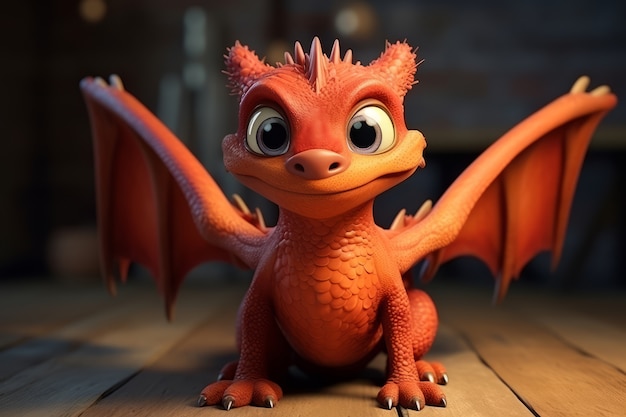 Foto gratuita el dragón 3d es lindo.