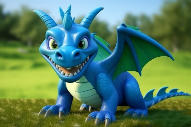 Foto gratuita el dragón 3d es lindo.