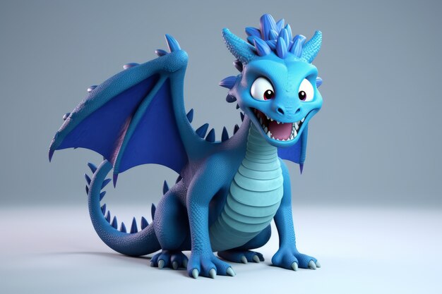 Foto gratuita el dragón 3d es lindo.