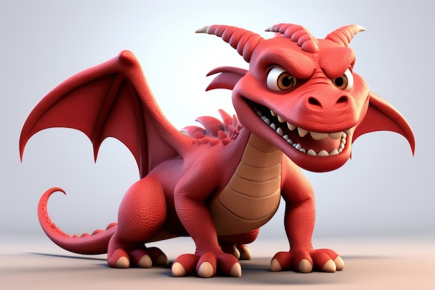 Foto gratuita el dragón 3d es lindo.