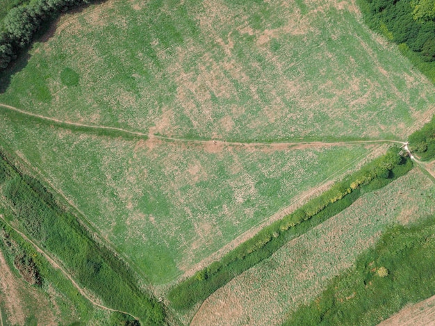 Drone vista del paisaje cerca de Teddy Bear Woods, Weymouth, Dorset