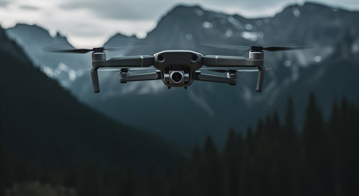 Foto gratuito drone volando en las montañas