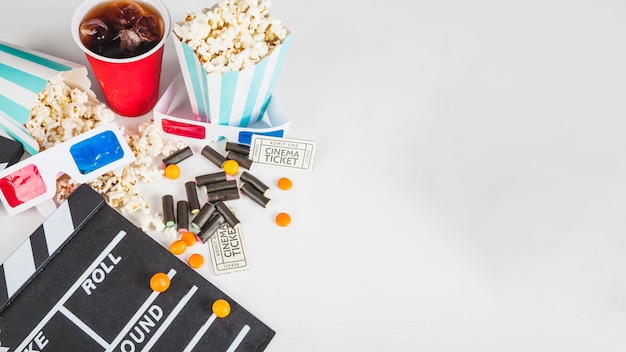 Foto gratuita dulces y cosas de cine