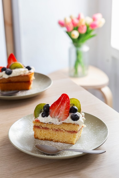 Dulces de panadería bellamente decorados