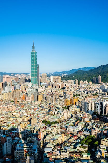 Foto gratuita edificio arquitectónico de la ciudad de taipei.