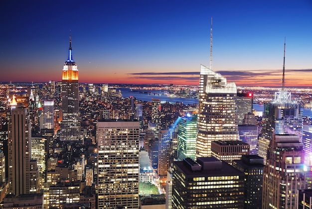 Edificio Empire State de Manhattan de Nueva York y Times Square