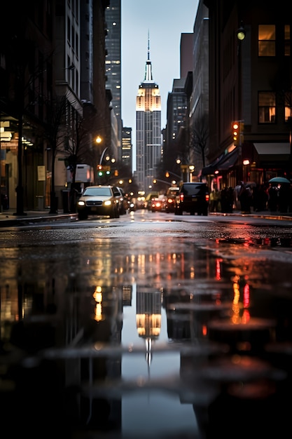 Foto gratuita edificio empire state en la noche