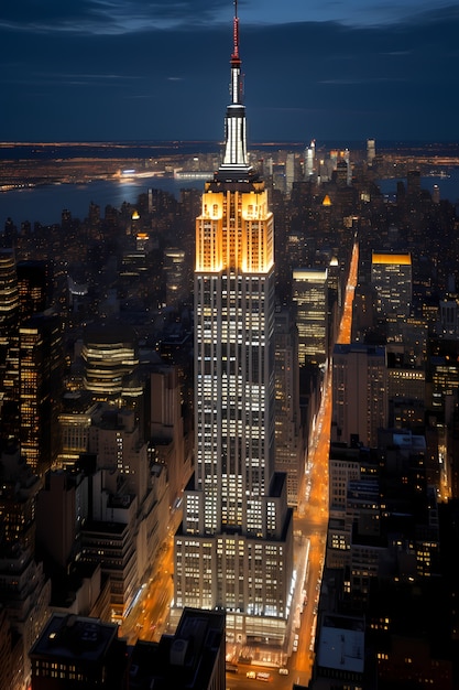 Foto gratuita edificio empire state en la noche