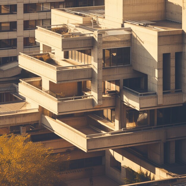 Edificio inspirado en el neo-brutalismo