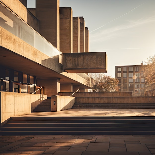 Foto gratuita edificio inspirado en el neo-brutalismo