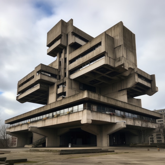 Foto gratuita edificio inspirado en el neo-brutalismo