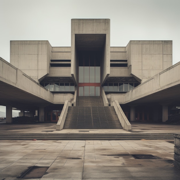 Foto gratuita edificio inspirado en el neo-brutalismo