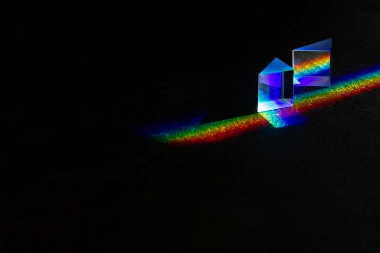 Foto gratuito efecto de prismas de luces de cerca