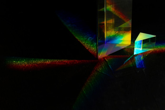Efecto de prismas de luces de cerca