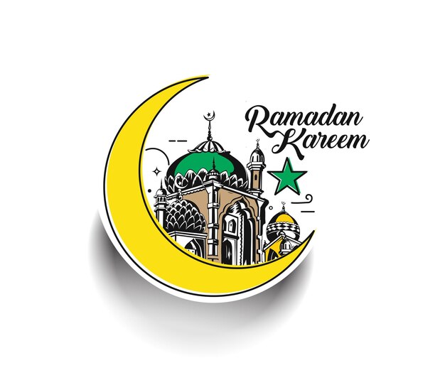 Eid al adha Mubarak Ramadan Kareem texto ilustración vectorial