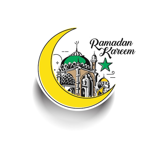 Eid al adha Mubarak Ramadan Kareem texto ilustración vectorial