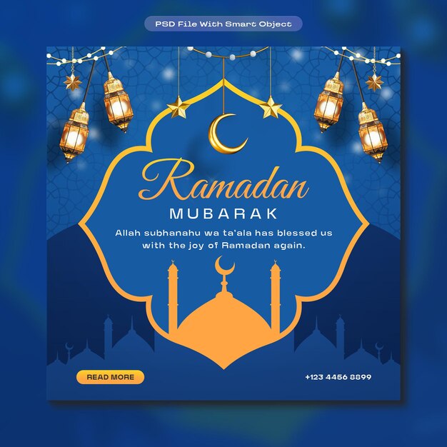 Eid Mubarak Festival Islámico plantilla de publicaciones en las redes sociales