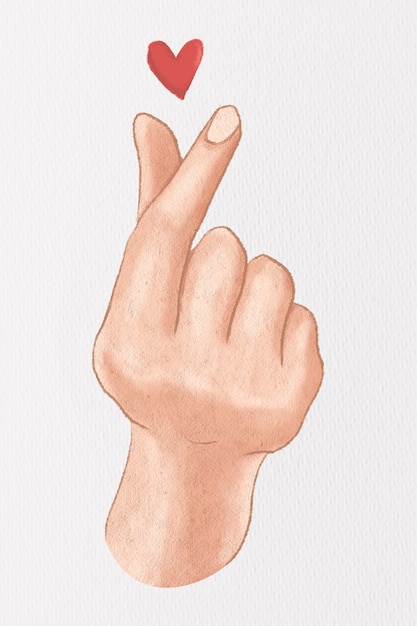 Ejemplo dibujado mano linda del elemento del diseño de la muestra de la mano del mini corazón