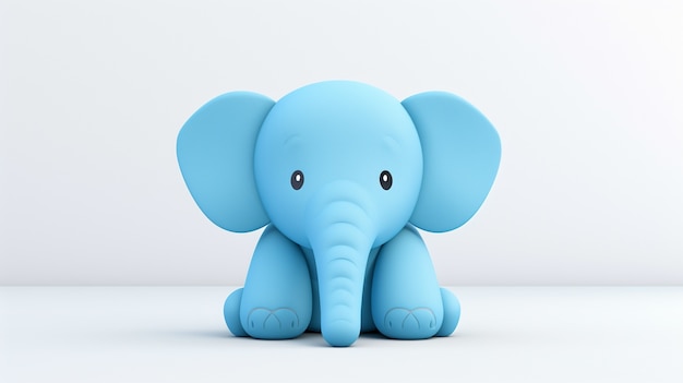 Foto gratuita elefante azul en estudio.