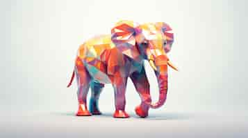 Foto gratuita elefante de diseño mosaico en estudio.