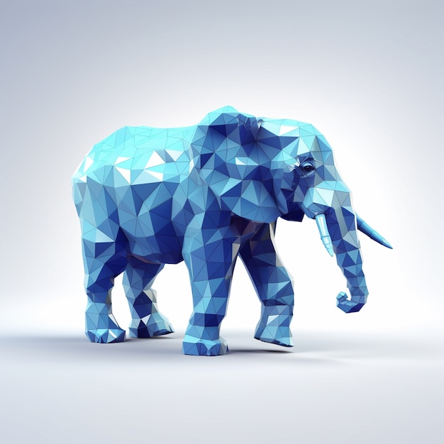 Elefante de diseño mosaico en estudio.