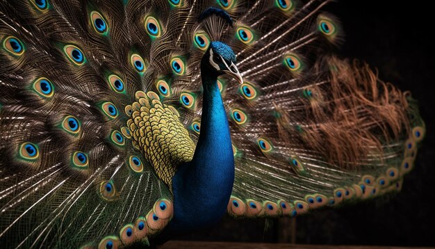 Elegancia multicolor de pavo real en pantalla completa generada por IA