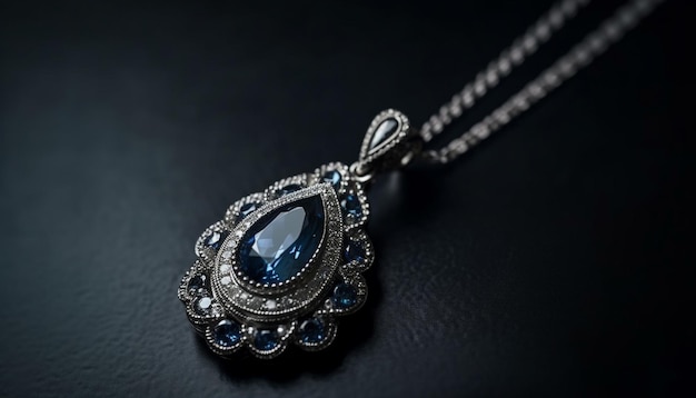 Elegante collar de piedras preciosas brilla con una sofisticación excepcional generada por IA