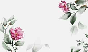 Foto gratuita elegante fondo de marco floral acuarela