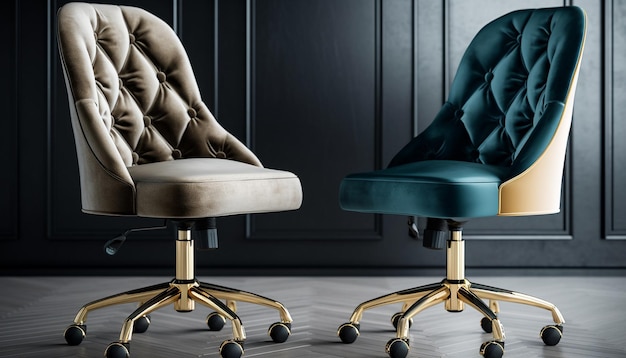 Foto gratuita elegante sillón de cuero sentado en un moderno estudio de oficina generado por ia