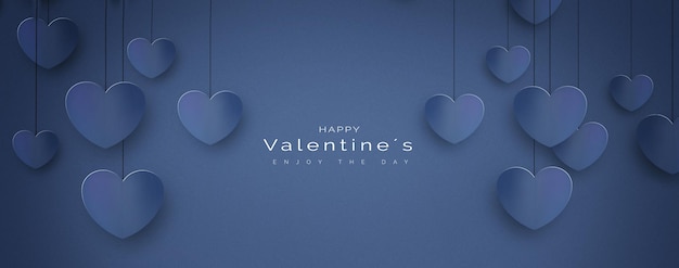 Foto gratuita elegante tarjeta de felicitación de san valentín sobre un fondo azul.