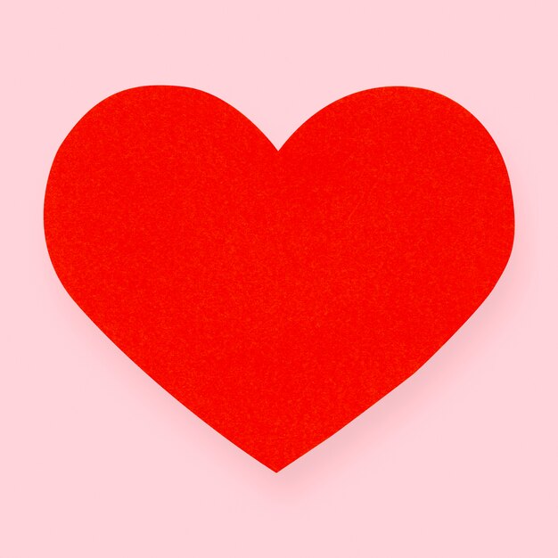 Elemento artesanal de papel de corazón rojo