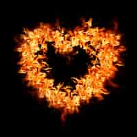 Foto gratuita elemento de llama de corazón, diseño creativo naranja
