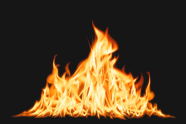 Elemento de llama de hoguera, imagen realista de fuego ardiente