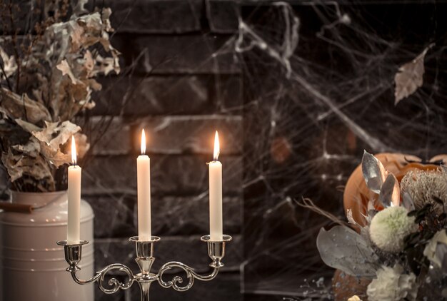 Elementos de decoración gótica de halloween