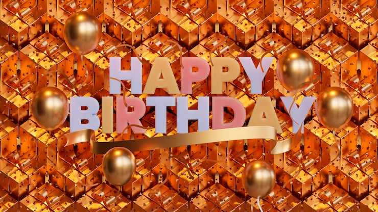 Foto gratuito elementos dorados para fiesta de cumpleaños.