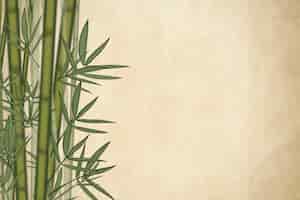 Foto gratuita elementos de hoja de bambú marrón