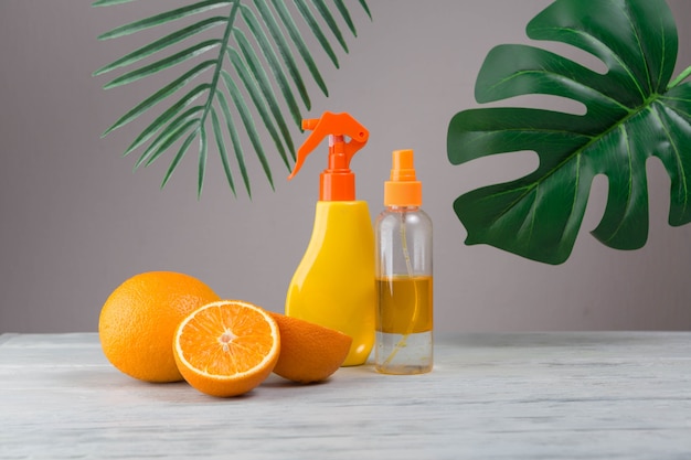 Elementos naturales de spa con naranjas