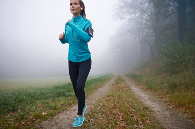 Ella encuentra el camino perfecto para correr por la mañana