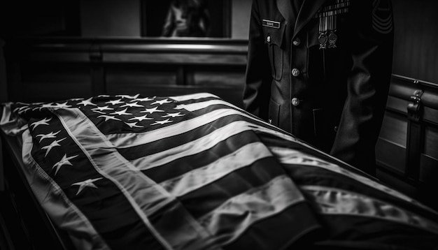 Foto gratuita empresario patriótico sostiene el ojo de la bandera sobre la libertad generada por ia