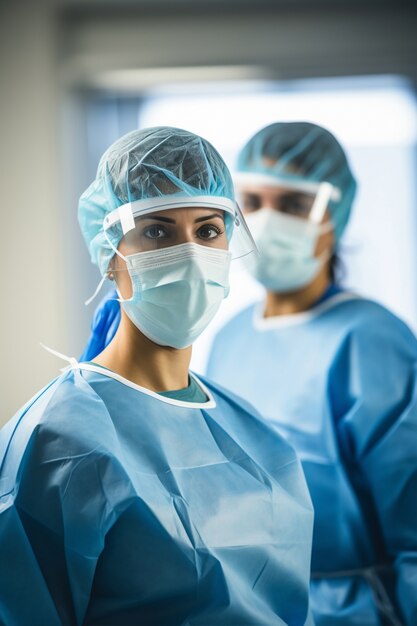 Enfermeras médicas trabajando juntas en el hospital.