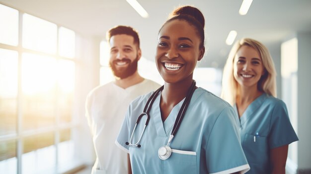 Enfermeras médicas trabajando juntas en el hospital.