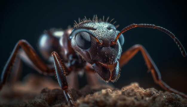 Enfoque nítido en la pata peluda de una mosca pequeña generada por IA