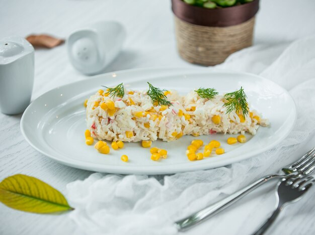 ensalada con arroz y elote