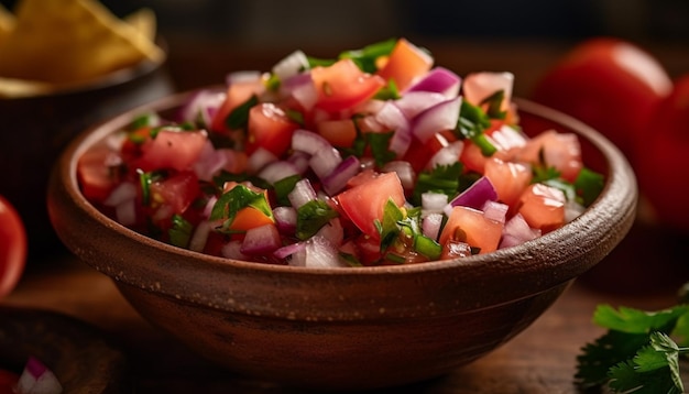 Foto gratuita ensalada de verduras frescas con ingredientes orgánicos saludables ia generativa