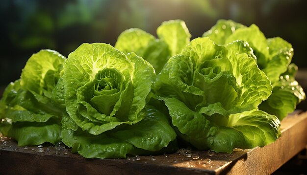 Ensalada de verduras frescas naturaleza comida gourmet saludable generada por inteligencia artificial