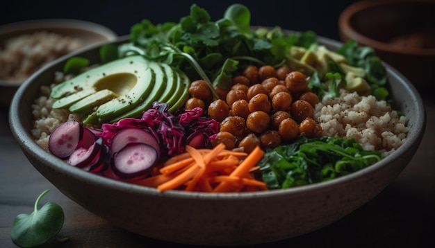 Foto gratuita ensaladera saludable con ingredientes orgánicos frescos generados por ia