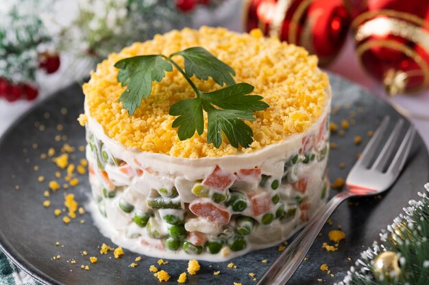 Ensaladilla rusa o ensalada Olivier para la cena de Navidad